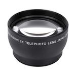 52mm 2X Camera Lens, Magnification HD Tele Converter Telephoto Lens for 52mm Mount Camera