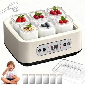  ◉ Yogurt Maker, Automatic Yogurt Maker with Adjustable Temperature & Time Control | LCD Display | 6 High borosilicate glass Jars | Yoghurt Maker Machine for Natto, Rice Wine, and Curd Making