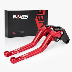 RKV86 Motorcycle Brake Clutch Levers Long for Honda CBR500R/CB500F/X (13-21), CB400F/CB400R (13-20), Grom MSX (14-23), CBR250R (11-15), CBR300R/ CB300F/ CB300FA (14-21), Monkey 125 (18-21) Red