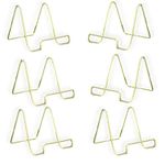 BANBERRY DESIGNS Wire Easel Display Stand - Twisted Brass Metal - 4 Inch - Pack of 6…