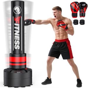 GIKPAL Freestanding Punching Bag for Adults, Heavy Boxing Bag with Stand, Kickboxing Bag for MMA Martial Arts Boxing Traning (New Version Punching Bag)