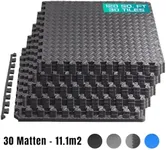 Yes4All Interlocking Exercise EVA Mat Floor Protector (120 Square Feet - Black - with Border) - ²XPAJZ (XPAJ)