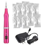 MTSM Wireless Permanent Makeup Pen Miroblading Eyebrow Digital Screen Pen Tattoo Rotary Rechargeable Machine Kit 10PCS Needles For Eyebrow,Eyeliner, Lip And Small-Tattoo B657 (Rose Red)