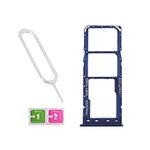 LNONLS Dual SIM Card Tray Slot Holder Replacement for Samsung Galaxy A10 2019 / A105 with Sim Card Tray Open Eject Pin and SD Card Tray (All Carriers) (Blue)