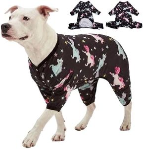LovinPet Pajamas for Dog, Post-Surgical Recovery for Big Dogs, Lightweight Pullover Dog Pajamas, Full Coverage Dog pjs, Wild Horses Galloping Print /3XL