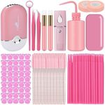 Eyelash Extension Supplies Kit, ATOMUS Pink Mascara Brush Micro Applicator USB Air Conditioning Blower Facial Mister Tweezers Mirror Lash Shampoo Brush Bottle Glue Rings