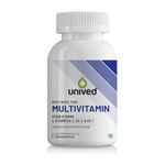 Unived Wholefood Multivitamin for Men | Vegan Plant-Based Multivitamins A, B-Complex, C, D3, E, & K2-7 | 100% Natural, Wholefood Plant Based, & Vegan | 60 Capsules