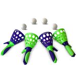 Geospace Original POP 'N CATCH Game 2-Pack (Set of 4 Launchers & 4 Balls) for Indoor or Outdoor Play - Great for Parties, Beach, Backyard & Rainy Day Fun for Kids & Adults