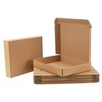 Pemtow 13x10x2 Shipping Boxes Set of 20, Brown Corrugated Cardboard Literature Mailer Box for Packaging, Mailing, Business