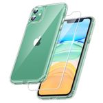 TAURI 3 in 1 Clear for iPhone 11 Case, and 2X HD Screen Protector, [Not-Yellowing] [10 FT Grade Protection] Shockproof Phone Case for iPhone 11 6.1 inch