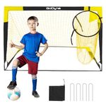 GoDyna Football Goal with Target Pop Up Soccer Net 6 x 4 ft Portable Outdoor Football Training Equipment for Kids Kicking Accuracy Home Garden Use Green