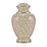 Cloisonne Opal Bronze Memorial Urn for Ashes - Large - Holds Up to 190 Cubic Inches of Ashes - Golden Bronze and Opal Cremation Urn for Adults