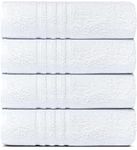 White Classic Wealuxe Cotton Bath Towels - Soft and Absorbent Hotel Towel - 68x132 CM - 4 Pack - White