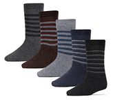 RC. ROYAL CLASS Boy's Calf Length Wool Socks (Pack of 5) (RC-HONEYTOWEL-3NO._Multicolored)