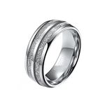 ANAZOZ Mens Wedding Ring Custom Men Ring Mens Promise Rings,Men's Wedding Rings Tungsten Simple Round 8mm Mens Rings Silver Ring Size X 1/2