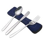 Zerdyne 3 Pieces Stainless Steel Camping Cutlery Set, Knife Spoon Fork with Case