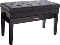 Roland Duet Size Piano Bench In Polished Ebony, with Storage Compartment - Rpb-D500Pe