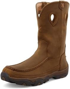 Twisted X Men's Distressed Saddle Hiker Boot Brown 7.5 D(M) US