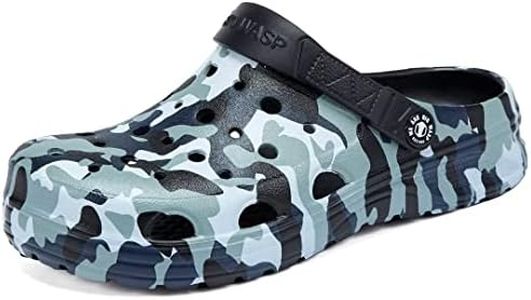 Kids Boys & Girls Black Camo Clogs Garden Shoes Kids Beach Shoes Big Kid 1(Black Grey)