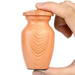 Icokee Urn Small Keepsake Cremation Urn for Human Ashes with Wood Finish - Metal Funeral Mini Urn for Human Ashes or Pet Ashes - Qty 1 with Velvet Bag