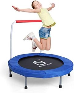 SILVER VALLEY 36" Kids Folding Mini Fitness Trampoline, Safety Padded Cover and Foldable Rebounder Jumper with Handle