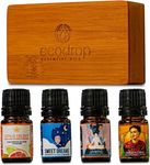 Ecodrop Calming Oil Blend Collection - 4X 5ml Bottles Set | Pure, Natural & Organic Therapeutic Grade Aromatherapy Lavender, Ylang Ylang, Bergamot & Vanilla Essential Oil Blends Diffuser Gift Kit