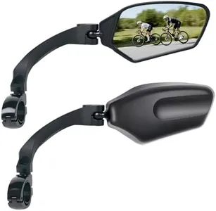 Adjustable Handlebar Bike Mirror, Shatterproof HD Glass Lens, Universal Fit Rearview Bicycle Mirrors (Pair), 360° Rotatable, Compatible with Mountain Bikes, E-bikes, Road Bikes