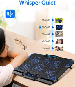 Laptop Cooling Pad with 6 Fans – Adjustable Cooling Stand