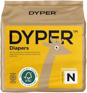 DYPER Baby Diapers Size Newborn | Honest Ingredients | Cloth Alternative | Day & Overnight | Made with Plant-Based* Materials | Hypoallergenic