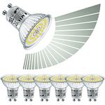 EACLL GU10 LED Bulbs Dimmable 6W Daylight White 5000K Light Replace 75W PAR16 Halogen. 700LM Energy Saving, Continuous Dimming via Dimmer, 120°Wide Beam Angle, Flicker-Free Spotlight, 6 Pack