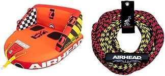 AIRHEAD Big Mable Towable 1-2 Rider Tube & 2 Section Tow Rope for 1-2 Rider Towable Tubes, 60-Feet