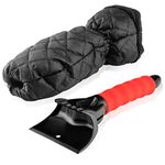 WPCUS Ice Scraper Mitt, Windshield Snow Scraper Mitt with Waterproof Glove Lined of Thick Fleece for Car SUV Truck