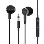 3.5mm Jack Cell Phone Magnetic Earbuds Wired Headphones Earphones w/Microphone for Galaxy S10e S10 S9 S8 Plus S7 A10e A14 A13 A03S A22 A23 A52, Pixel 6a 4a, Ulefone Note 14 UMIDIGI A13 Pro G1 (Black)