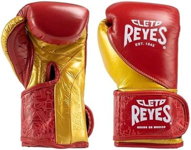 CLETO REYES High Precision Boxing Gloves with Hook and Loop Closure for Training and Heavy Punching Bags for Men and Women, MMA, Kickboxing, Muay Thai, 16 oz, Red Solid Gold