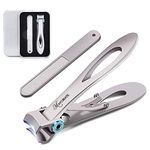 Maycreate Nail Clipper Cutter Nail Cutting Trimmer Toenail Fingernail Cutter Stainless Steel Toenail Clippers for Thick Nails with Nail File