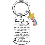 Daughter Gifts From Mom Dad To My Daughter Keychain Inspirational Birthday Gifts For Adult Daughter Graduation Christmas Gift For Her Daughters Stocking Stuffers, Small, Stainless Steel