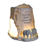 Cello Elephant Tealight Burner- First My Sister, Forever My Friend. Porcelain Decor, Wax Melt Burners & Oil Burner. Sister Gifts, Elephant Wax Burner. Elephant Gifts for Women, Gifts for Sister.