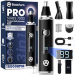 Nose Hair Trimmer for Men & Women, 3 in 1, Rechargeable Nose and Ear Trimmer, Nasal Hair Trimmer, Ear Hair Trimmer, Nose Hair Scissors, Eyebrow, Beard, Electric Nose Hair Remover, LED, IPX7