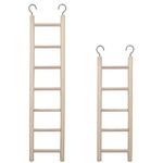 2pcs Wooden Bird Ladders Parrot Ladder Climbing Toy (5 Step & 7 Step, 2pcs)