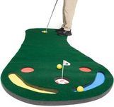 Golf Putting Green Mat - 9ft x 3ft - Putting Mat for Outdoor and Indoor Use - Practice Putting - Includes 3 Yellow Golf Balls | Putting Matt for Indoors, Golf Mat - Golf Training Aid Golf Practice