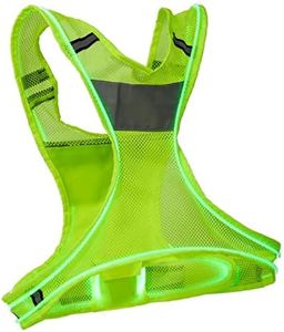 Reflective LED Running Vest - High 360 Degree Visibility Warning LED Lights with Adjustable Elastic Belt - Waterproof USB Charging Night Outdoor Supplies for Women, Men, Boys,