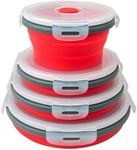 Guyuyii 4 Pieces Silicone Collapsible Bowls - Perfect for Camping, RV Trips, Meal Prep and Travel - Microwave, Freezer and Dishwasher Safe - Space-Saving Design