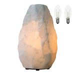 Himalayan Glow Naked White Salt Lamp, Natural Salt Lamp Night Light with (ETL Certified) Brightness Control Dimmer Switch & Himalayan Salt Lamps Bulb | 3-5 LBS