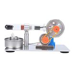 Mini Stirling Engine Model, Hot Air Power Generator Model Mini External Combustion Stainless Steel Pocket Sized Physics Science Lab Teaching Education Experiment Toys Kits for Kids Students