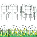 AGJIDSO 35 PCS Decorative Garden Fence, 17in x38ft Rustproof Green Garden Border Folding Fence Lawn Yard Fence, Patio Flower Bed Animal Barrier for Dog, Durable Outdoor Fences