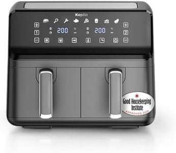 Keplin 9L Dual Zone Air Fryer - 8in1 Cooking Functions - 2700W Energy-Saving Cooker - Extra-Large Capacity for Healthy Meals - Roast, Bake, Dehydrate, Reheat,- Family Size (9L)- 2 Years Warranty