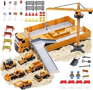 OR OR TU Construction Truck Car Toys for Kids Boys Engineering Vehicle Set Excavator Trucks,Crane Tower,Cement Truck,Dumper Early Educational Birthday for 3 4 5 6 7+ Years Children