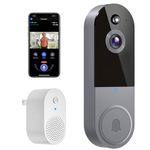 Occuwave 1080P Video Doorbell Camera Wireless, Cloud Storage, Live View, 2-Way Audio, Night Vision, Included Ring Chime, 2.4Ghz WiFi Only, Indoor Surveillance, Real-Time Alert (Silver)