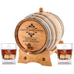 Personalized Oak Aging Barrel & Whiskey Glasses | Barrel Aged Limited Edition (1 Liter)