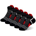 J&Q 5 Pairs Copper Antibacterial Athletic Cushion Socks Low Cut Sport Socks for Men & Women